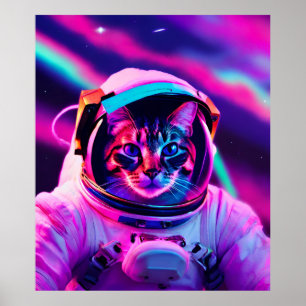 宇宙飛行士ネコ ポスター