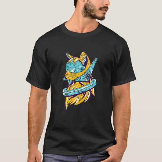 宇宙飛行士ネコ 猫 宇宙 Tシャツ (正面)