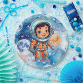 宇宙飛行士ハッピーバースデー ペーパープレート (パーティー)