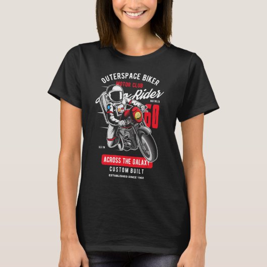 宇宙飛行士バイクもしくは自転車に乗る人誕生日1960 Tシャツ (正面)