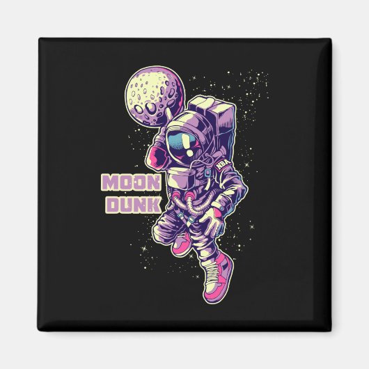 宇宙飛行士バスケ選手ダンキングムーン マグネット (正面)