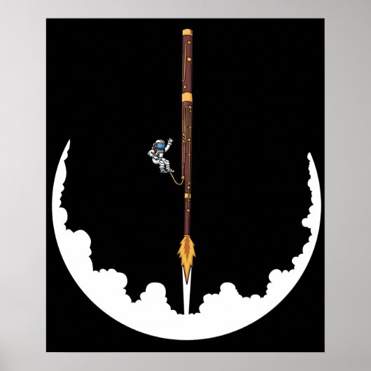 宇宙飛行士バソニストのジャズ音楽ギフトバスーン ポスター (正面)