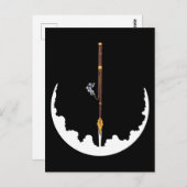 宇宙飛行士バソニストのジャズ音楽ギフトバスーン ポストカード (正面/裏面)