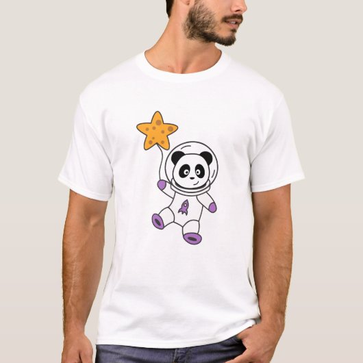 宇宙飛行士パンドラ(PANDAS)惑星アース宇宙星 Tシャツ (正面)