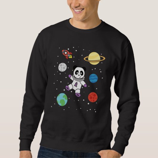 宇宙飛行士パンドラ(PANDAS)惑星地球宇宙 スウェットシャツ (正面)