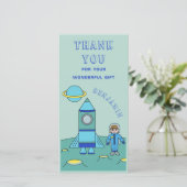 宇宙飛行士パーソナライズされた少年宇宙ありがとう サンキューカード (スタンド正面)