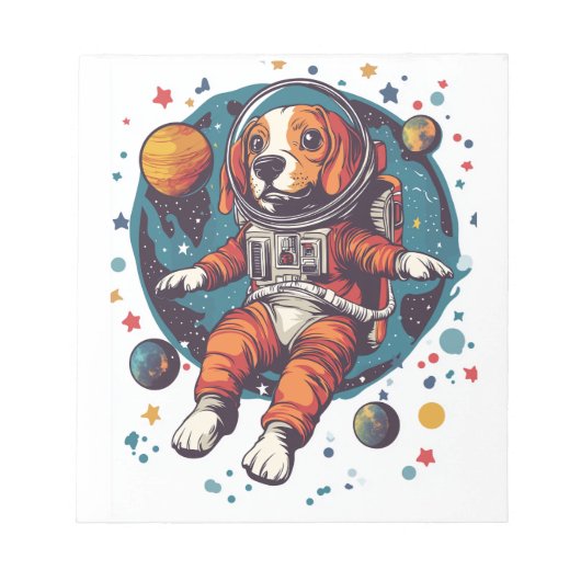 宇宙飛行士ビーグル スペースエクスプローラードッグ ノートパッド (正面)