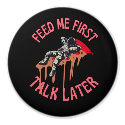 宇宙飛行士ピザおもしろい セラミックノブ (正面)