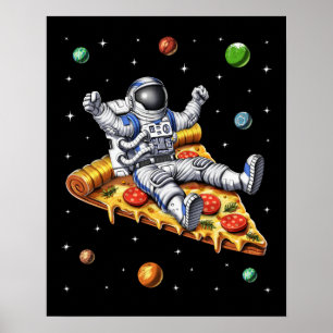 宇宙飛行士ピザスライスに乗る ポスター