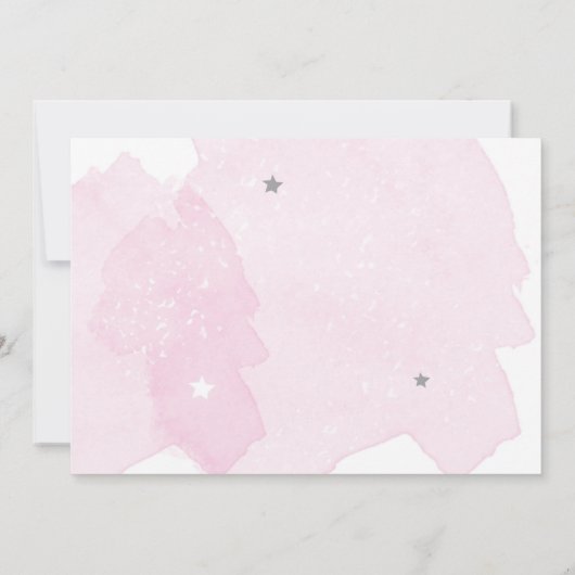 宇宙飛行士ピンクガールファースト誕生日 招待状 (裏面)