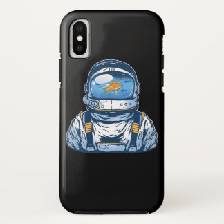 宇宙飛行士フィッシュボールヘルメット金魚スペースマンスーツ iPhone X ケース