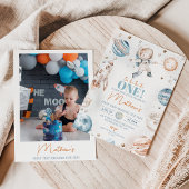 宇宙飛行士フォトファーストのまわりにトリップサン誕生日 招待状