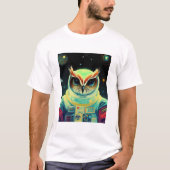 宇宙飛行士フクロウスペースマン銀河系Tシャツ Tシャツ (正面)