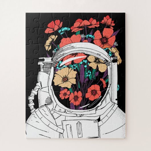 宇宙飛行士フラワー宇宙アート ジグソーパズル (縦)