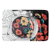 宇宙飛行士フラワー宇宙アート バスマット (正面)