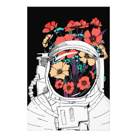 宇宙飛行士フラワー宇宙アート フォトプリント            (正面)