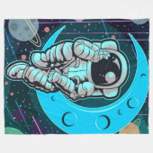 宇宙飛行士フルカラー フリースブランケット (正面(横))