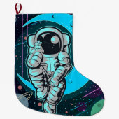 宇宙飛行士フルカラー ラージクリスマスストッキング (正面)