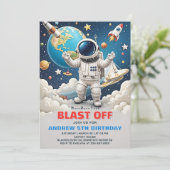 宇宙飛行士ブラストオフ銀河系誕生日パーティー 招待状 (スタンド正面)