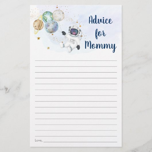 宇宙飛行士ブルー金ゴールド宇宙ベビーシャワーアドバイス (正面)