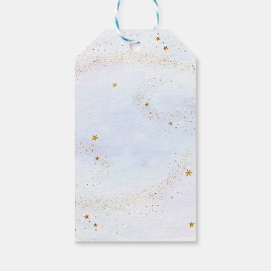 宇宙飛行士ブルー金ゴールド宇宙誕生日 ギフトタグ (裏面)