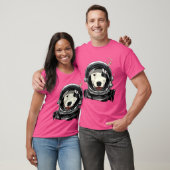 宇宙飛行士ブル・テリアいじめっ犬の恋人 Tシャツ (ユニセックス)