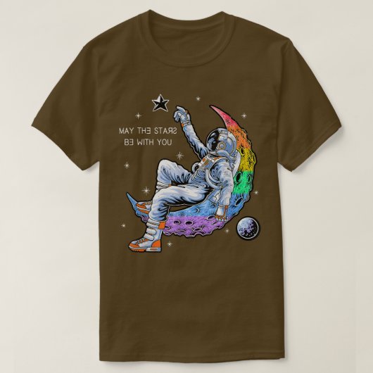 宇宙飛行士プライド宇宙マン・オン・ザ・ムーンLGBT+ T-Shir Tシャツ (デザイン正面)