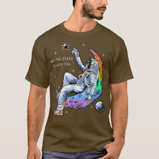 宇宙飛行士プライド宇宙マン・オン・ザ・ムーンLGBT+ T-Shir Tシャツ