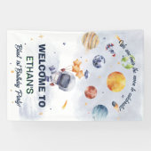 宇宙飛行士プラネット宇宙パーティー子供の誕生日 横断幕 (横)