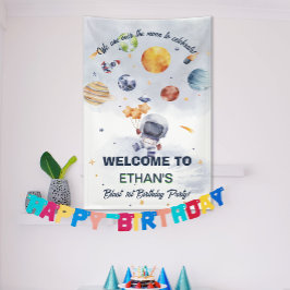 宇宙飛行士プラネット宇宙パーティー子供の誕生日 横断幕