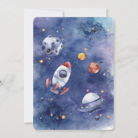 宇宙飛行士プラネット宇宙ベビーシャワー 招待状 (裏面)