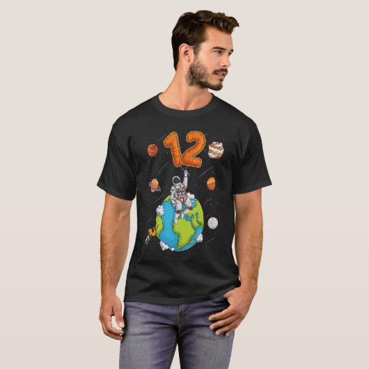 宇宙飛行士プラネット宇宙12歳12日 Tシャツ (正面フル)