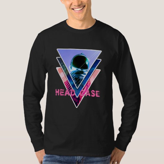 宇宙飛行士ヘッドケースエステティックVAPORWAVE宇宙 Tシャツ (正面)
