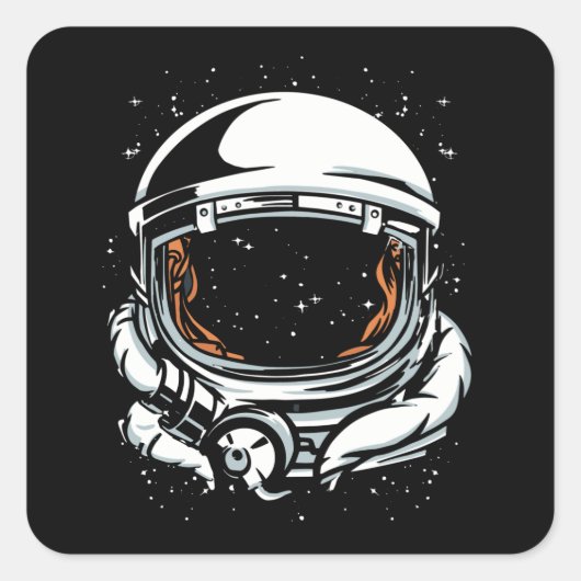 宇宙飛行士ヘルメット宇宙 スクエアシール (正面)