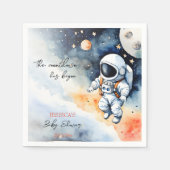 宇宙飛行士ベビーシャワーテンプレート スタンダードカクテルナプキン (正面)