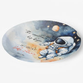 宇宙飛行士ベビーシャワーテンプレート ペーパープレート (アングル)