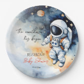 宇宙飛行士ベビーシャワーテンプレート ペーパープレート (正面)