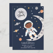 宇宙飛行士ベビーシャワー 招待状 (正面/裏面)