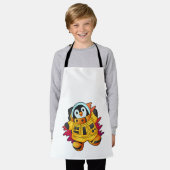 宇宙飛行士ペンギン エプロン (着用した状態)