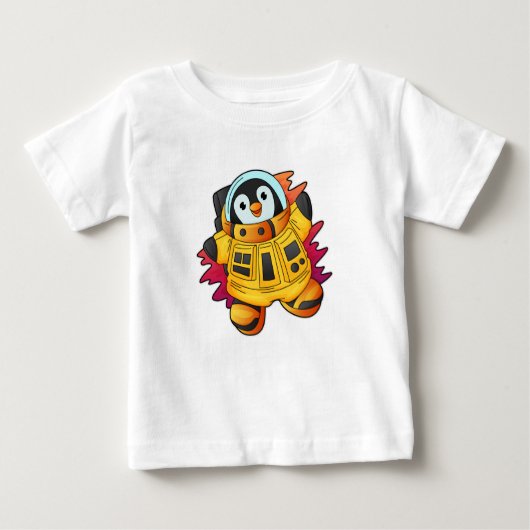 宇宙飛行士ペンギン ベビーTシャツ (正面)