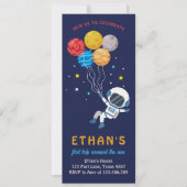 宇宙飛行士ボーイファースト誕生日 招待状 (正面)