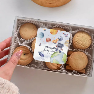 宇宙飛行士ボーイベビーシャワーパーティー スクエアシール