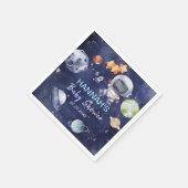 宇宙飛行士ボーイベビーシャワーパーティー スタンダードカクテルナプキン (角)