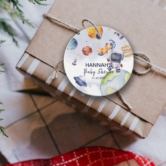 宇宙飛行士ボーイベビーシャワーパーティー フェイバータグ