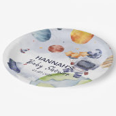 宇宙飛行士ボーイベビーシャワーパーティー ペーパープレート (アングル)