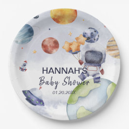 宇宙飛行士ボーイベビーシャワーパーティー ペーパープレート