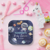 宇宙飛行士ボーイベビーシャワーパーティー ペーパープレート (パーティー)