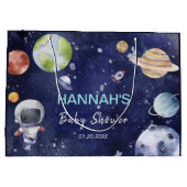 宇宙飛行士ボーイベビーシャワーパーティー ラージペーパーバッグ (裏面)