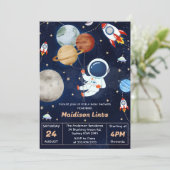 宇宙飛行士ボーイベビーシャワーパーティー 招待状 (スタンド正面)