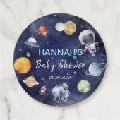 宇宙飛行士ボーイベビーシャワーメッセージカード フェイバータグ (正面)